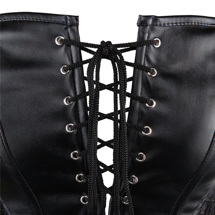Leather & Lace Lingerie Corset Dress - Yeahcir