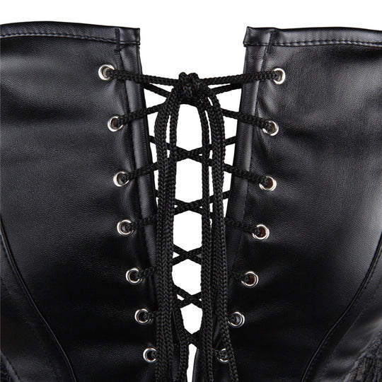 Leather & Lace Lingerie Corset Dress - Yeahcir
