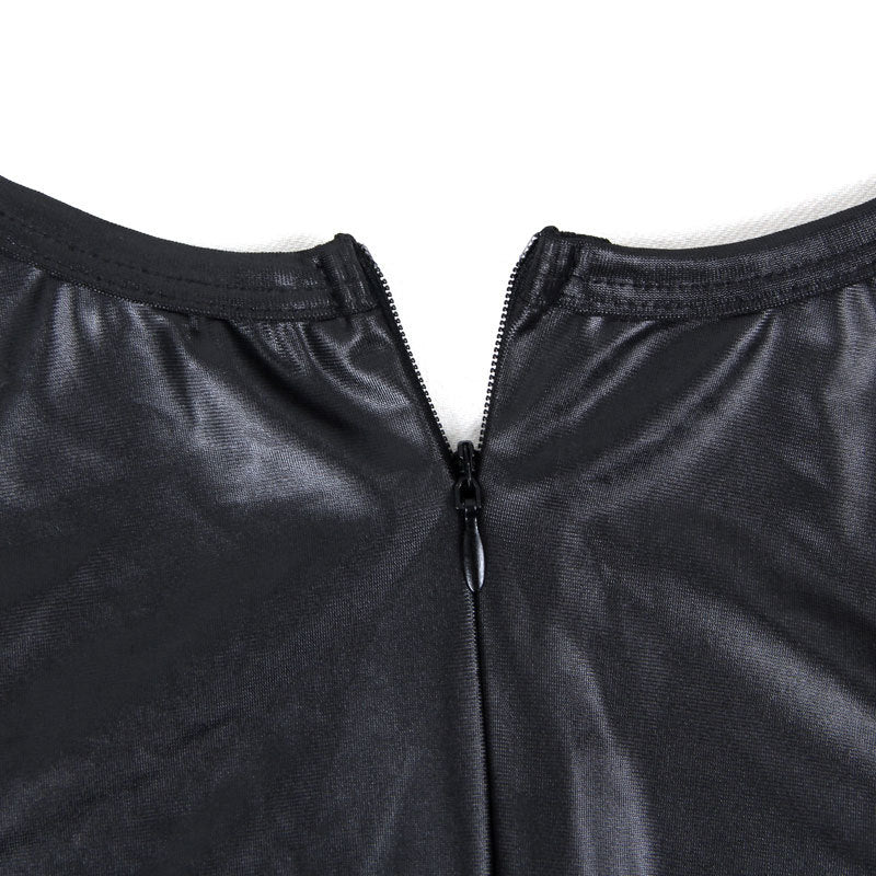 Striped Leather Top Panties - Yeahcir