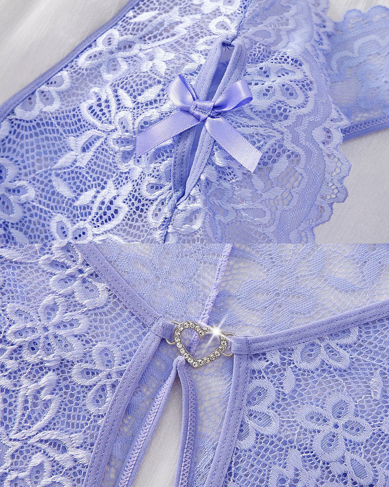 Bridal Whisper Halter Neck Lace Teddy - Yeahcir