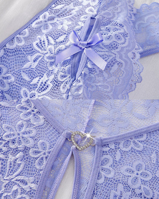 Bridal Whisper Halter Neck Lace Teddy - Yeahcir