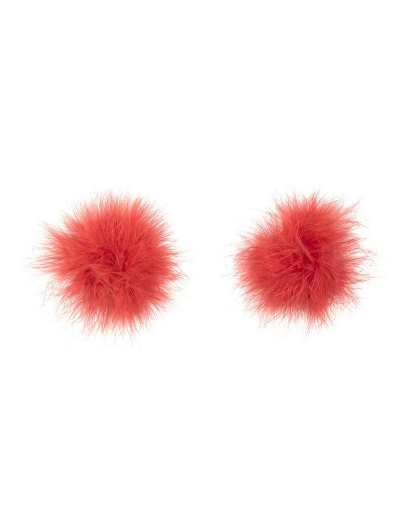 Women Sexy Lingerie Fluffy feather Breast Bra Nipple Tits Cover Pasties Stickers White - Yeahcir