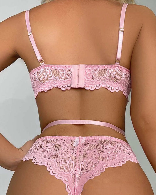 Garter Lingerie for Floral Lace Babydoll TeddiesBodysuits - Yeahcir