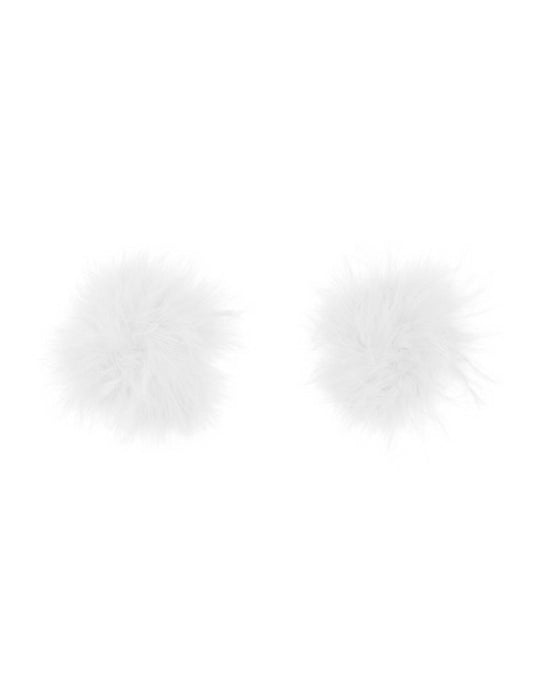 Women Sexy Lingerie Fluffy feather Breast Bra Nipple Tits Cover Pasties Stickers White - Yeahcir