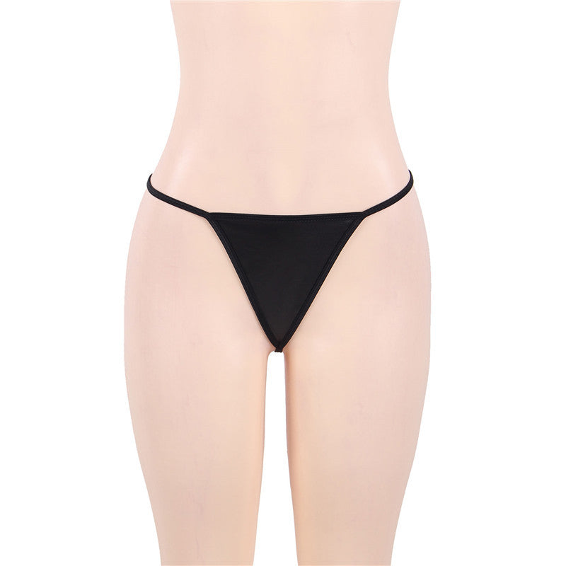 Woven Hoist Lace-Up Leather Garter Thong Set - Yeahcir