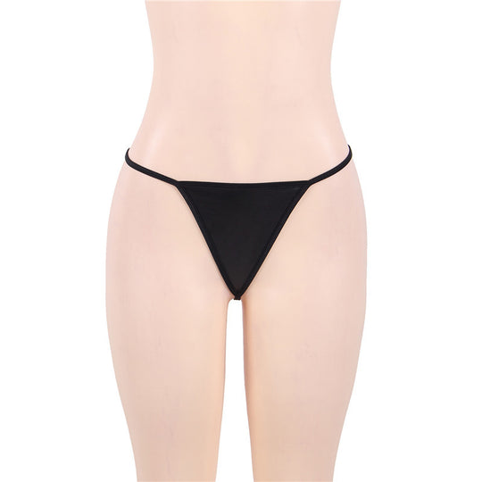 Woven Hoist Lace-Up Leather Garter Thong Set - Yeahcir