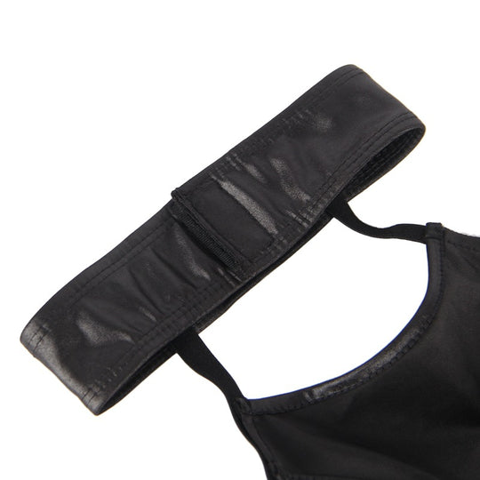 Inverted Triangle Leather Bra Panties - Yeahcir