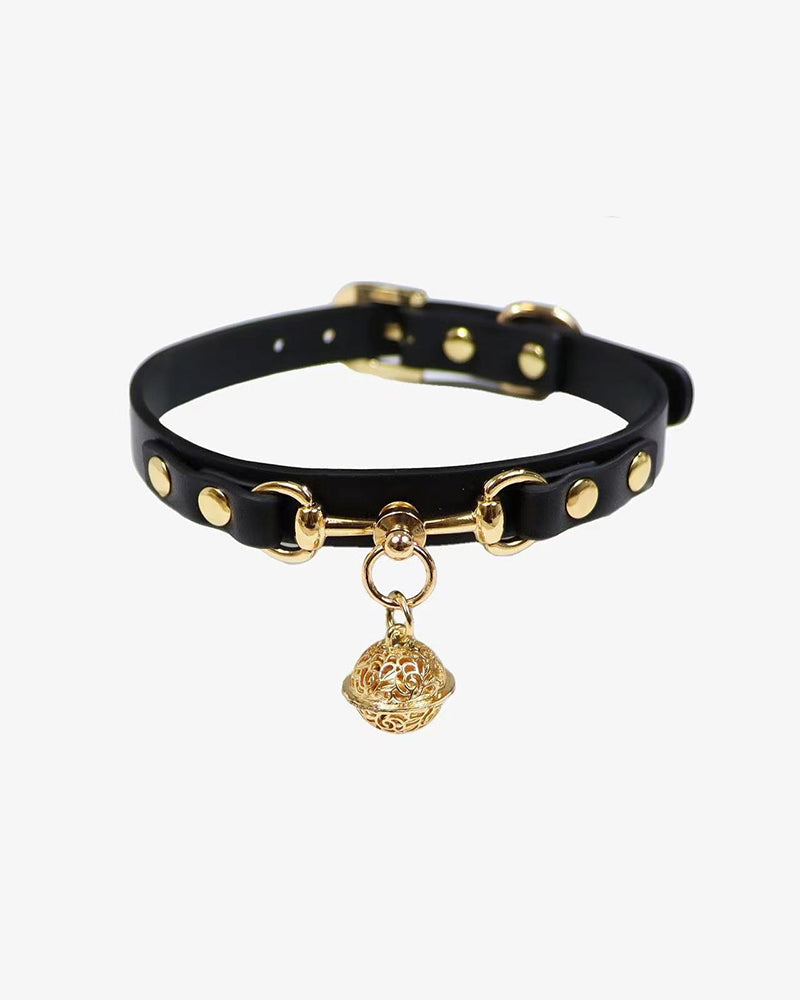 Elegant Women's PU Leather Collar With Traction Chain - Yeahcir