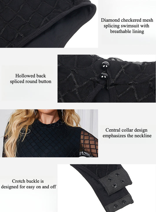 Lattice Bodysuit Long-Sleeve - Yeahcir