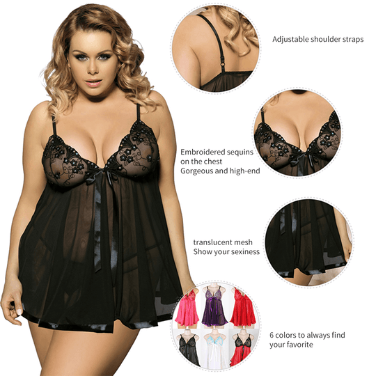 Siren Mesh Strap Babydoll - Yeahcir