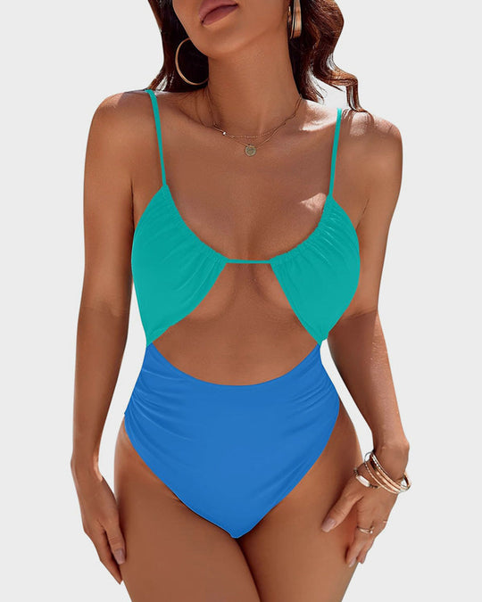 Women's One Piece Flattering Cheeky High Cut Out Cute Swimsuit - Yeahcir
