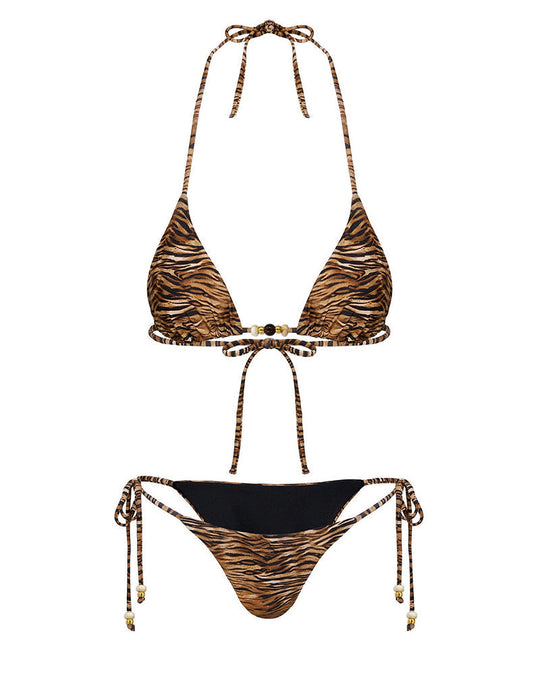 Women's Zebra Stripe Print Bikini Set
