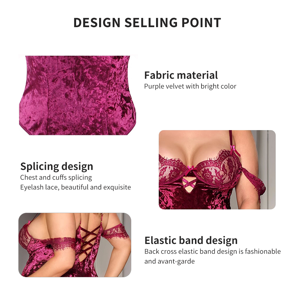 Velvet Siren Suspender Sleepwear - Yeahcir