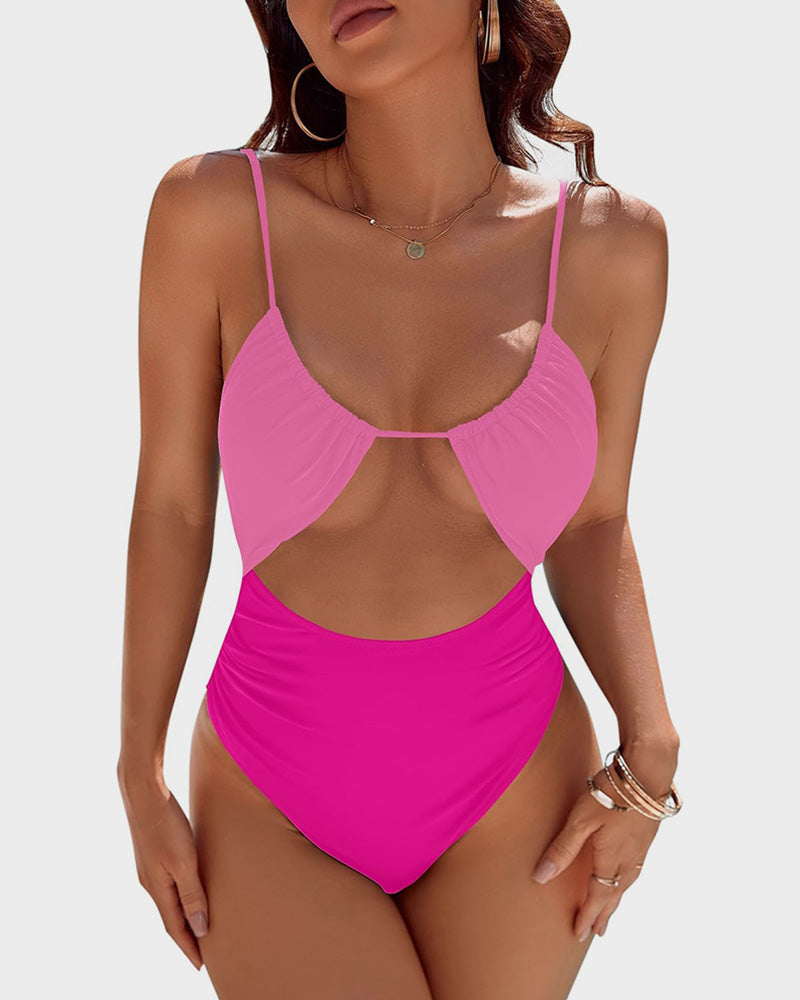 Women's One Piece Flattering Cheeky High Cut Out Cute Swimsuit - Yeahcir