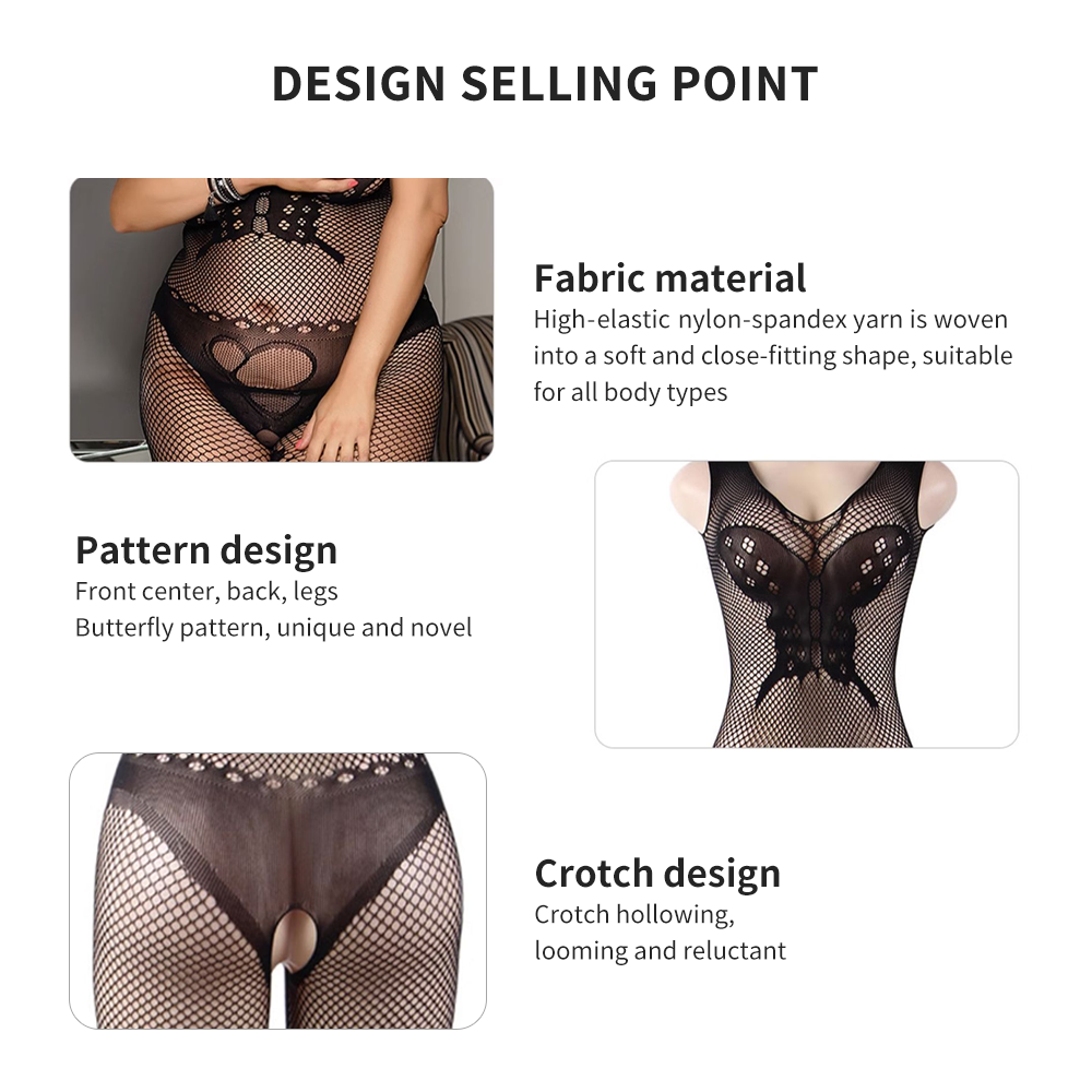 Butterfly Siren Crotchless Fishnet Bodystocking - Yeahcir