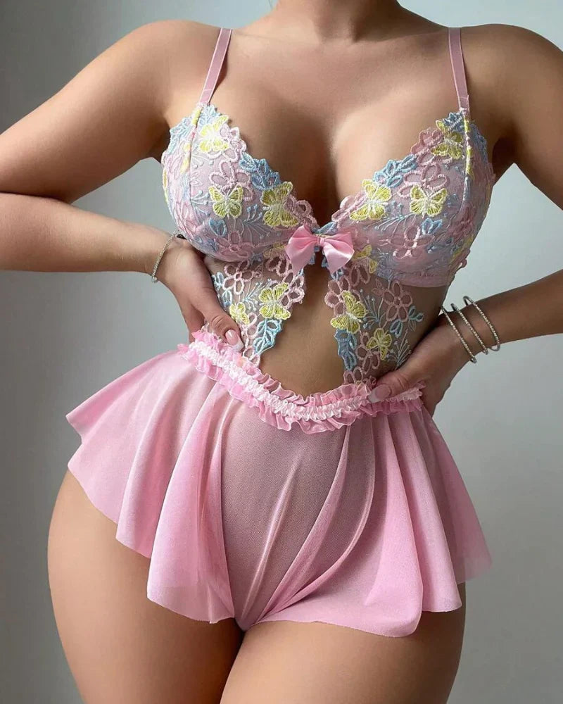 Embroidered Sexy Bodysuit Lingerie - Yeahcir