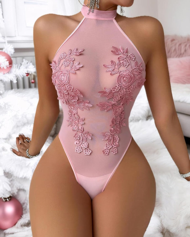 Floral Embroidery See-Through Sexy Lingerie - Yeahcir