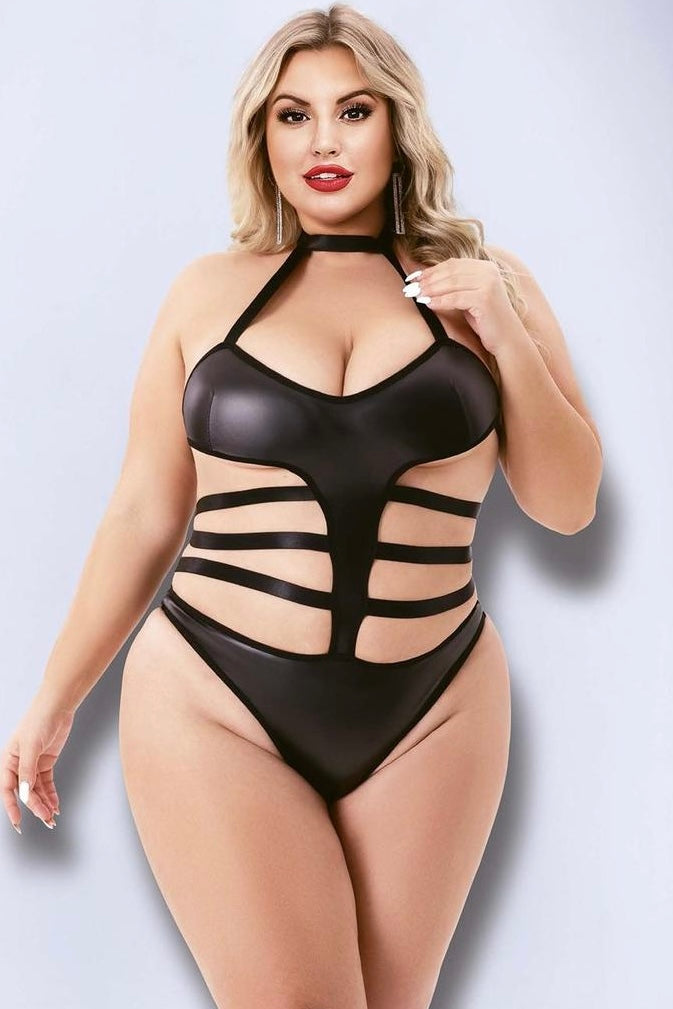 Halter top wetlook teddy - Yeahcir