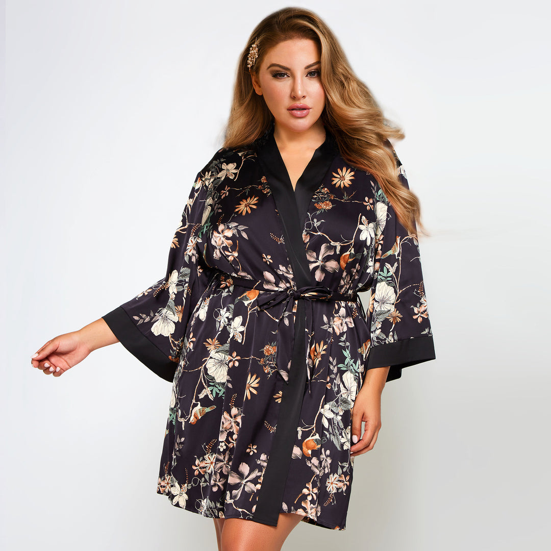 Spicy Kimono Robe Panties Set - Yeahcir
