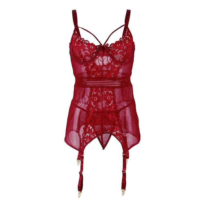 Patterned Lace Pajamas - Yeahcir