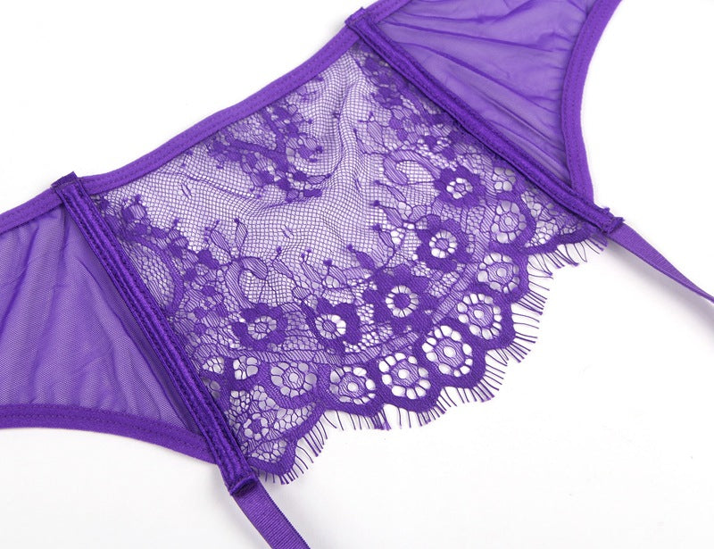 Eyelash Bra Garter Panties - Yeahcir