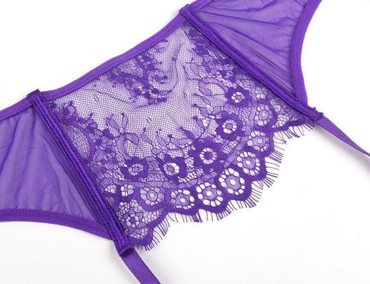 Eyelash Bra Garter Panties - Yeahcir