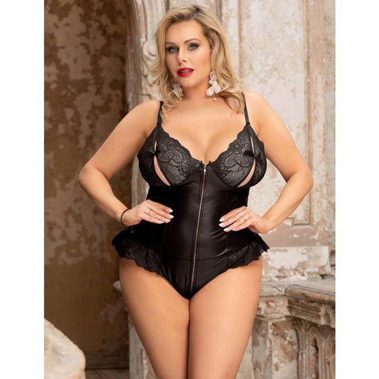 Open-Chest Bodysuit Zipper - Yeahcir
