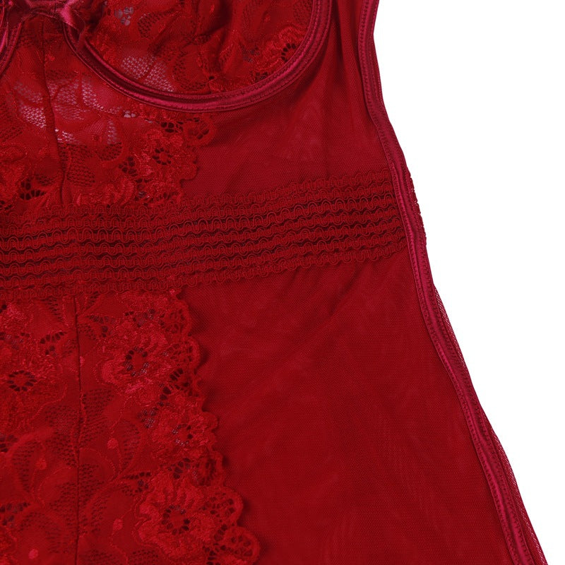 Patterned Lace Pajamas - Yeahcir