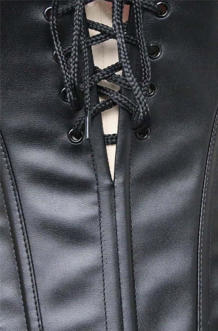 Leather & Lace Lingerie Corset Dress - Yeahcir